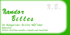 nandor billes business card